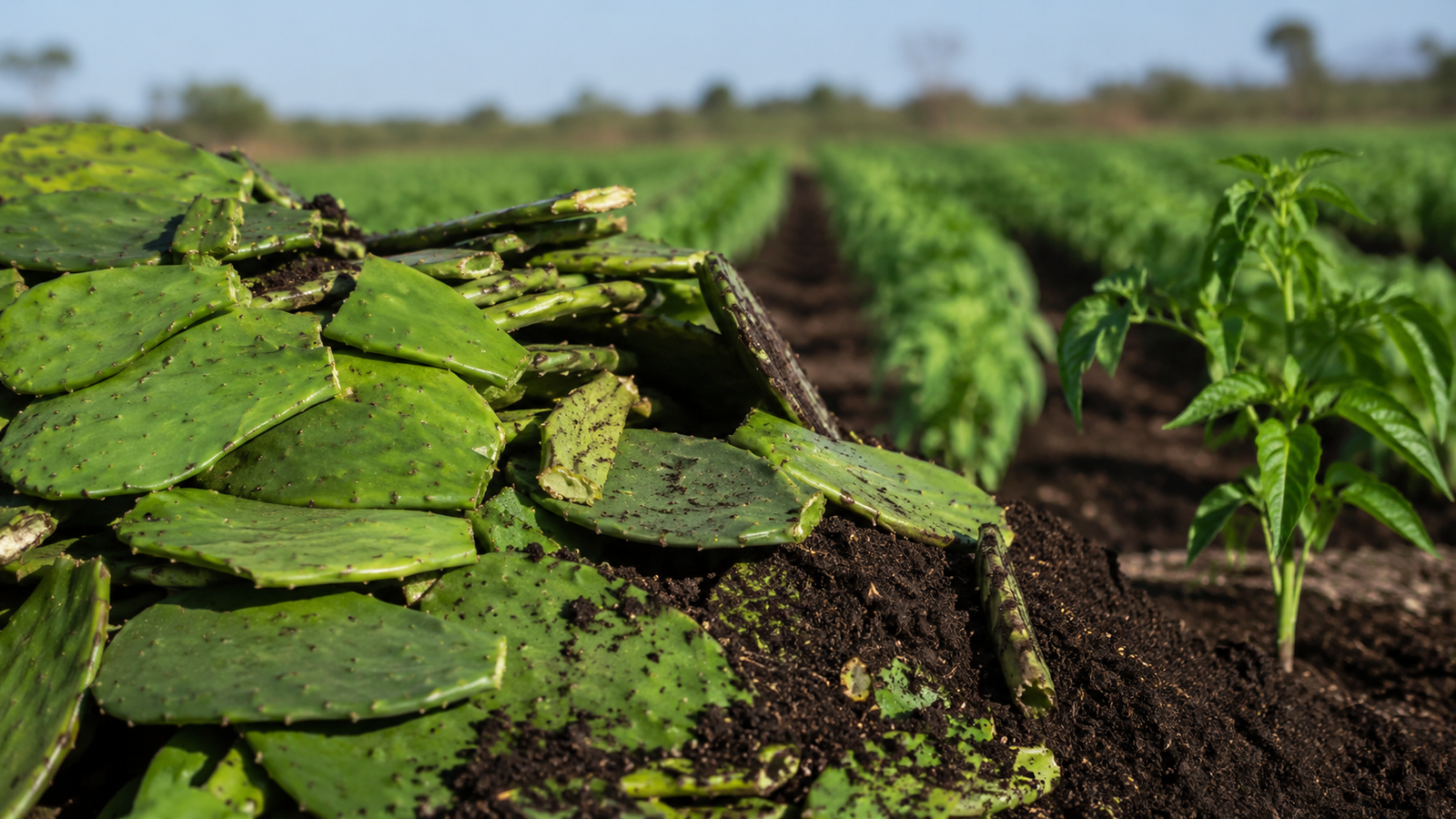 Los desechos del nopal sirven para fertilizan cultivos